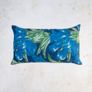 Cuscino in cotone fondo blu
